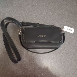 GUESS Black Crossbody Saddle Bag